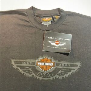 NWT Vintage 100th Anniversary Harley-Davidson Black Short Sleeve Tee Detroit HD